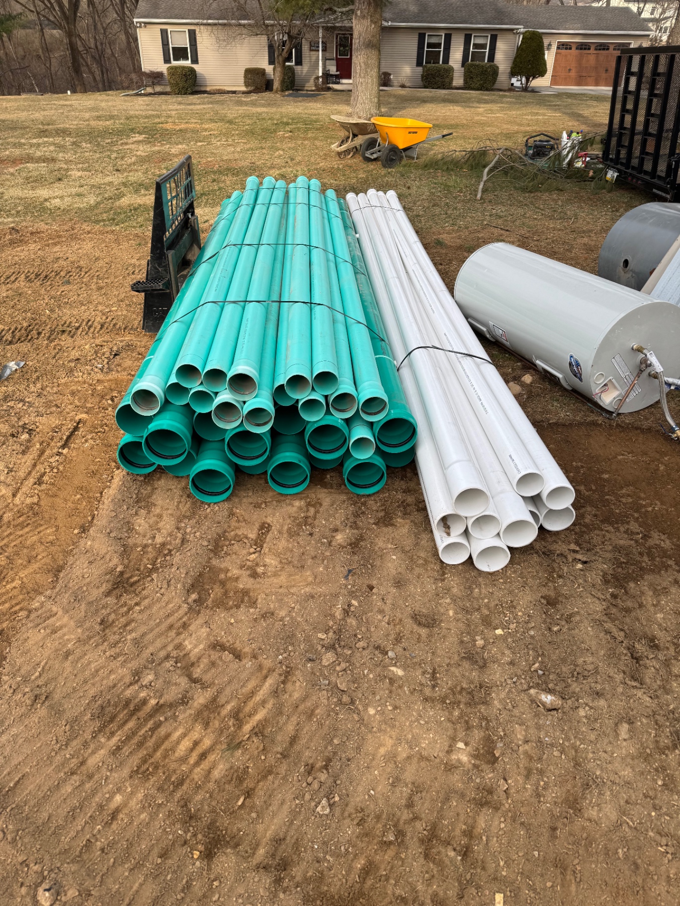 Precast storm drain inlet installed at finished grade